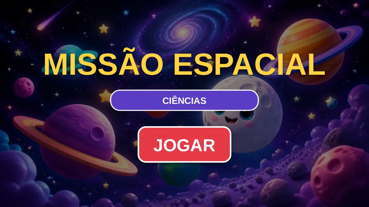 Tela de abertura do jogo Missão Espacial